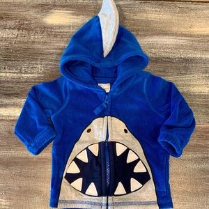 Hanna Andersson Shark Towel Hoodie Sz 70